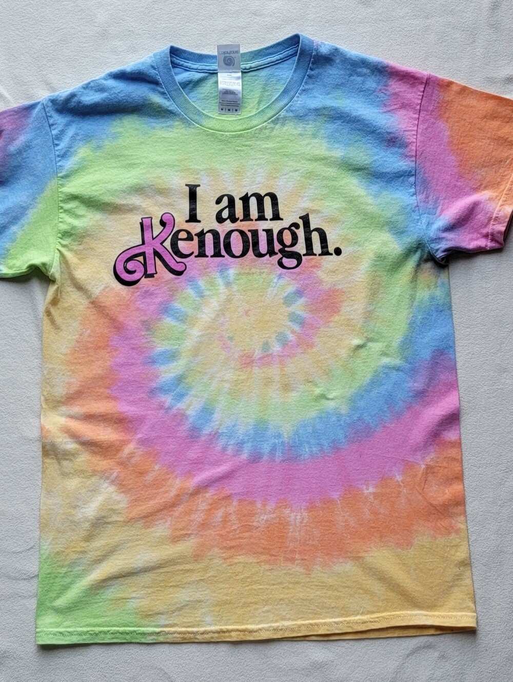 Tie-Dye 'I am Enough.'  Pastel Rainbow